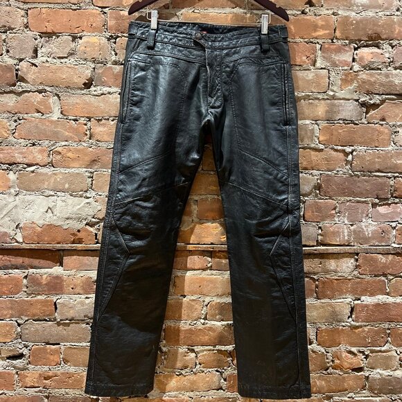 Diesel “Industry Division” Black Washed Leather Pants - Picture 1 of 12